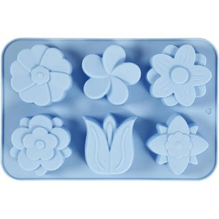 CREATIV COMPANY Silikonform 6 Motive "Blumen" à 75 ml je 7.5 x 2.6 x 6 cm