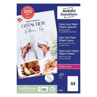 AVERY ZWECKFORM Fotopapier 2798 100 Blatt 200 g/m² Colour Laser glänzend weiß