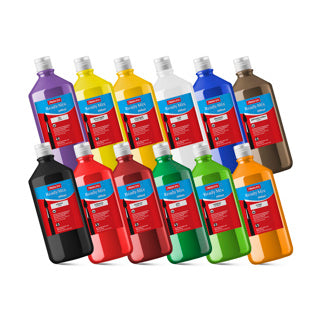 ARISTO Flüssigmalfarbe Ready Mix 12 Stück à 600 ml farbig sortiert