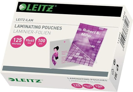 LEITZ Heißlaminierfolien iLAM 100 Stück 65 x 95 mm 125 µm transparent