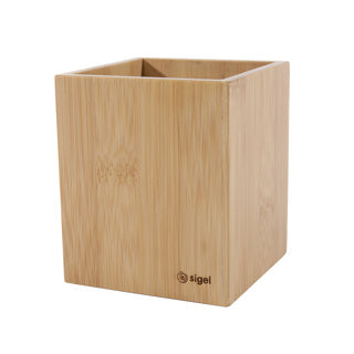 SIGEL Stifteköcher Eyestyle SA204 9.2 x 10.6 x 9.2 cm aus Bambus natur