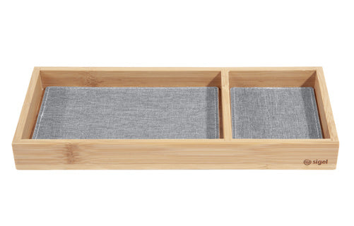 SIGEL Zubehörablage Eyestyle SA205 2 ST inkl. Textileinleger 24.5 x 2.5 x 10.9 cm aus Bambus natur