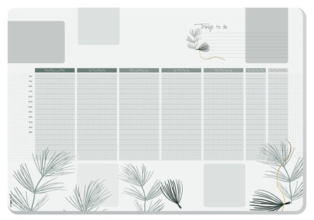 SIGEL Papier-Schreibunterlage Weekly Planner Nature DIN A2 30 Blatt khaki/weiß