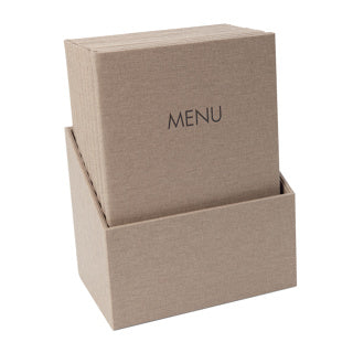 SIGEL Speisekarten-Mappen SM208 DIN A4 10 ST inkl. Box und 2 Doppel-Transparenthüllen beige