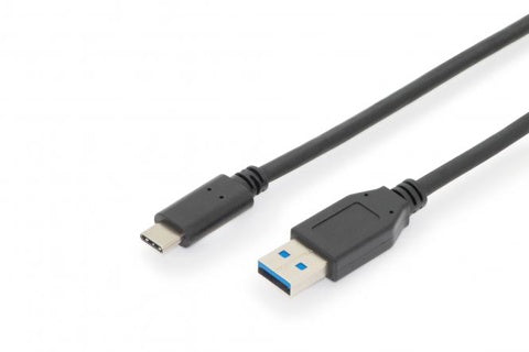 DIGITUS USB-Anschlusskabel 3.1 USB-C auf USB-A 1 m schwarz