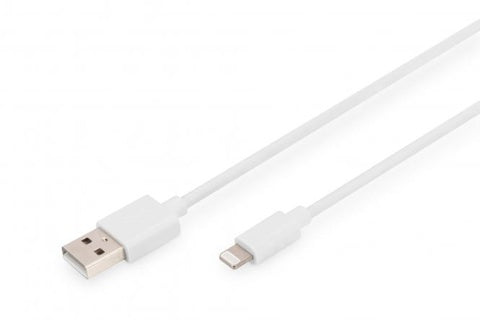 DIGITUS Daten- und Ladekabel Lightning auf USB-A MFI-zertifiziert 2 m weiß