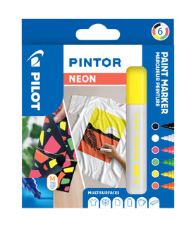 PILOT Kreativmarker Pintor Neon 6 Stück M farbig sortiert