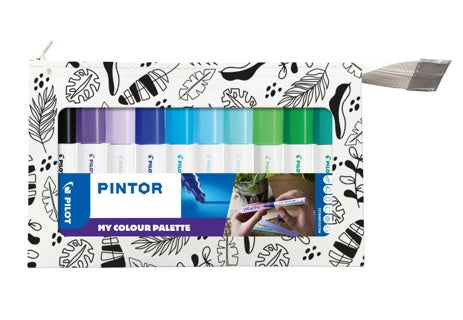 PILOT Kreativmarker Pintor My Colour Palette kühle Farben 10 Stück M farbig sortiert