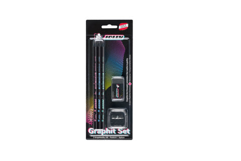 JOLLY Graphitstifte-Set Next Generation 3 Stück inkl. Radierer und Spitzer