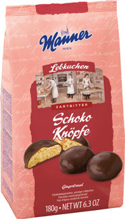 MANNER Schoko Knöpfe Lebkuchen 180 g zartbitter