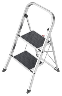 HAILO Trittleiter K70 StandardLine 2 Stufen mit Anti-Rutsch-Matten silber