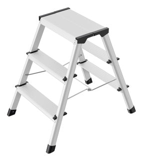HAILO Doppelstufen-Trittleiter D60 StandardLine 3 Stufen silber