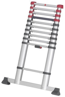 HAILO Teleskopleiter T80 FlexLine 11 Sprossen inkl. Gurtbandfixierung silber