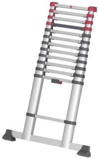 HAILO Teleskopleiter T80 FlexLine 13 Sprossen inkl. Gurtbandfixierung silber