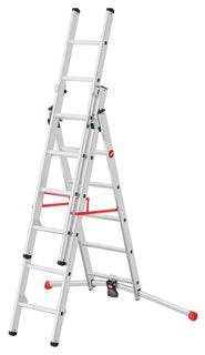 HAILO Kombileiter S100 ProfiLOT 2x 6 + 1x 5 Sprossen silber