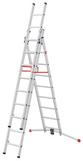 HAILO Kombileiter S100 ProfiLOT 2x 9 + 1x 8 Sprossen silber