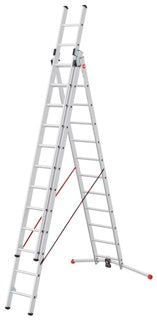 HAILO Kombileiter S100 ProfiLOT 3x 12 Sprossen silber