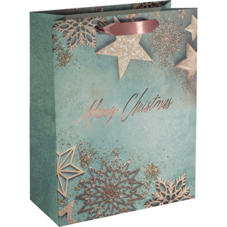 SIGEL Geschenktasche Glamorous christmas Gr. L mit Griff bunt