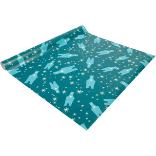 SIGEL Geschenkpapier Eisbär mit Kerze 5 m x 50 cm 80 g/m² petrolblau/weiß
