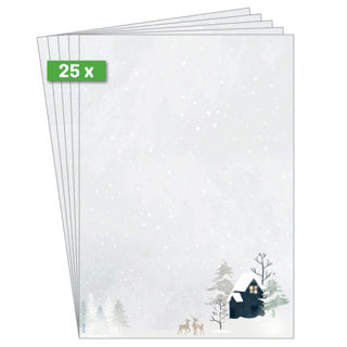SIGEL Briefpapier Cozy christmas watercolor 25 Blatt DIN A4 90 g/m² bunt