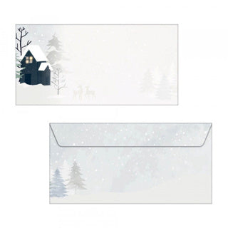 SIGEL Briefumschlag Cozy christmas watercolor 25 Stück DIN lang 90 g/m² bunt