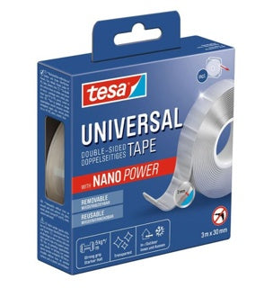 TESA Doppelklebeband Universal mit Nano Power 55810 3 m x 20 mm transparent