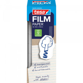 TESA Klebeband Paper 59215 8 Rollen 19 mm x 33 m transparent