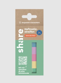 SHARE Haftnotiz-Streifen 200 Blatt 50 x 15 mm pastellfarben