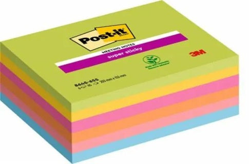 POST-IT® Haftnotizen 8645-6SS-EU Super Sticky Meeting Notes 6 ST à 45 Blatt 203 x 152 mm sortiert
