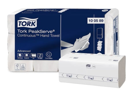 TORK Falthandtuch PeakServe® Endlos™ Advanced 3240 Blatt 1-lagig C-Falz 8 x 20.1 cm weiß mit Druck