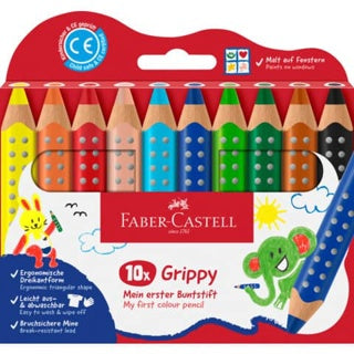 FABER-CASTELL Buntstifte Grippy 10 Stück weich 10 mm farbig sortiert