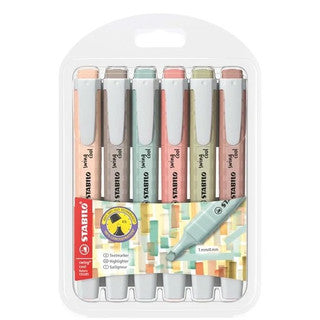 STABILO Textmarker swing cool NatureCOLORS 6 Stück 1 + 4 mm farbig sortiert