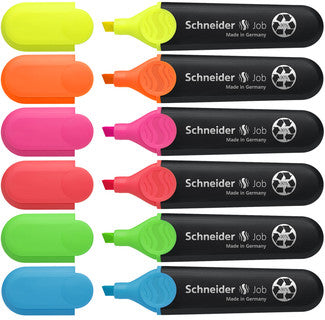 SCHNEIDER Textmarker Job 6 Stück mit Keilspitze 1+5mm sortiert