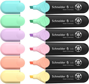 SCHNEIDER Textmarker Job 6 Stück mit Keilspitze 1+5mm pastell sortiert
