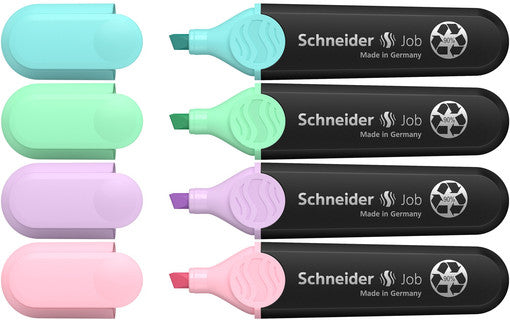 SCHNEIDER Textmarker Job 4ST KS 1+5mm pastell sortiert