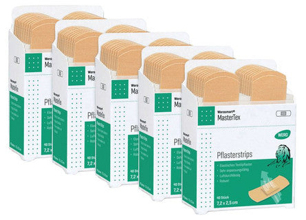 WERO Pflasterstrips Smart für Pflasterspender 5 x 40 Stück 7.2 x 2.5 cm braun