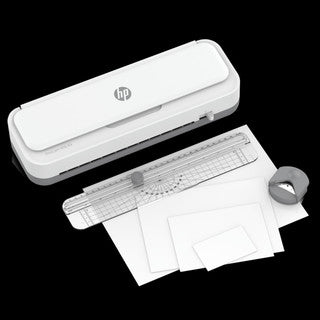 HP Laminiergerät OneLam 400 A4 inkl. Schneidelineal. Eckenabrunder und 15 Folien weiß
