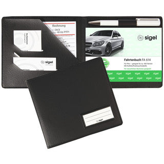 SIGEL Formularbuch-Einband für A6 quer inkl. Einstecktaschen und Stifthalter schwarz matt