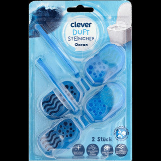 CLEVER WC-Duftsteinchen Ocean inkl. WC-Einhänger 2 Stück blau