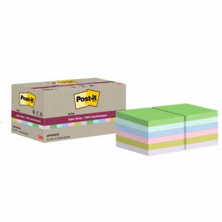 POST-IT® Haftnotizen Super Sticky Recycling 622-RSS12COL 12 Blöcke à 70 Blatt 47.6 x 47.6mm sortiert
