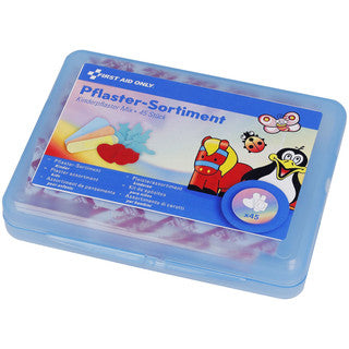 Kinderpflaster Sortiment-Mix 45 Stück in Box blau