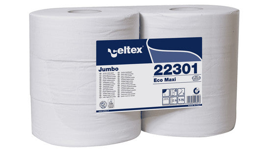 CELTEX Toilettenpapier Jumbo Recycling 6 Rollen à 1670 Blatt 2-lagig 18 x 9.2 cm 300 lfm weiß