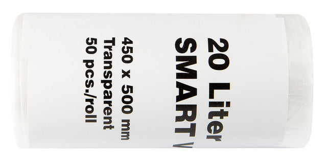 BEFIX Müllsäcke SMART HDPE 50 Stück 20 Liter 10 my weiß-transparent