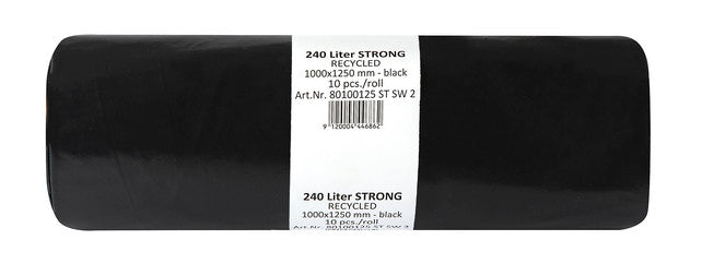 BEFIX Müllsäcke STRONG LDPE 10 Stück recycled 240 Liter 60 my schwarz