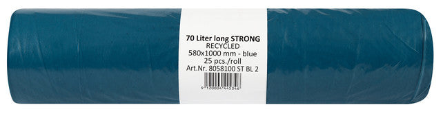 BEFIX Müllsäcke STRONG LDPE 25 Stück recycled 70 Liter 37 my blau