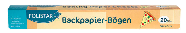 FOLISTAR Backpapier Zuschnitte 20 Bögen 38 x 42 cm weiß