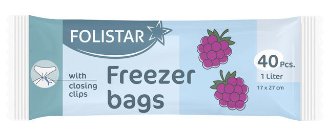 FOLISTAR Tiefkühlsäcke 40 Stück 1 Liter glasklar