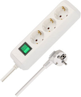 BRENNSTUHL Steckdosenleiste Eco-Line 3-fach mit Schalter 1.5m weiß