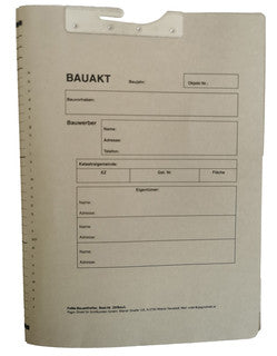 FeMa Bauaktenhefter 20 mm 20/Bau/L Linksheftung mit Tasche grau