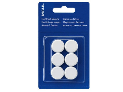 MAUL Magnet Facettenrand 6 Stück Ø 20 mm 0.3 kg weiß